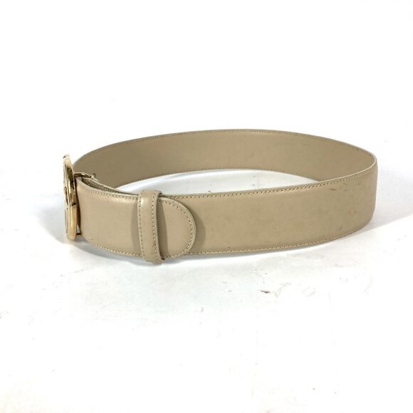 GUCCI 037・0394 GG logo belt Leather Beige/Gold main image 12